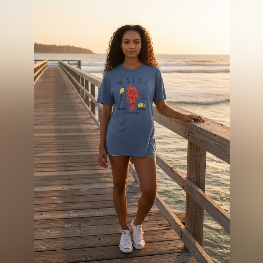 #420. Maine Lobster Shack Graphic Tee - Blue - Picture 3 of 7